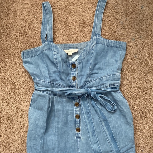 NWT Size 0P Chambray LOFT Button Jumpsuit - Picture 2 of 4